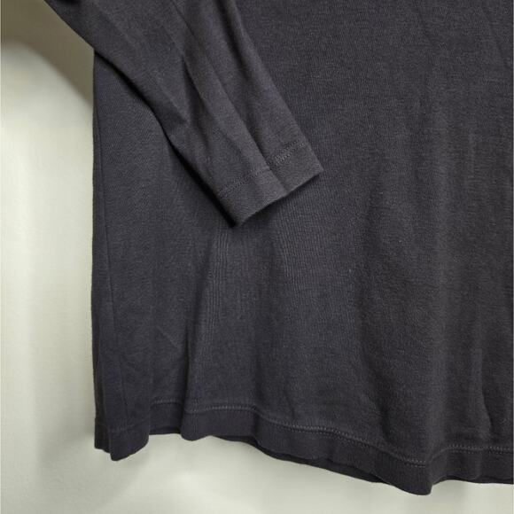 BARBARA LESSER Fibers Black Cowl Neck Long Sleeve Mixed Media Top Size M - Picture 3 of 7